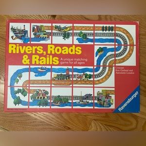 River, Roads & Rails Board Game- Ravensburger-Vintage